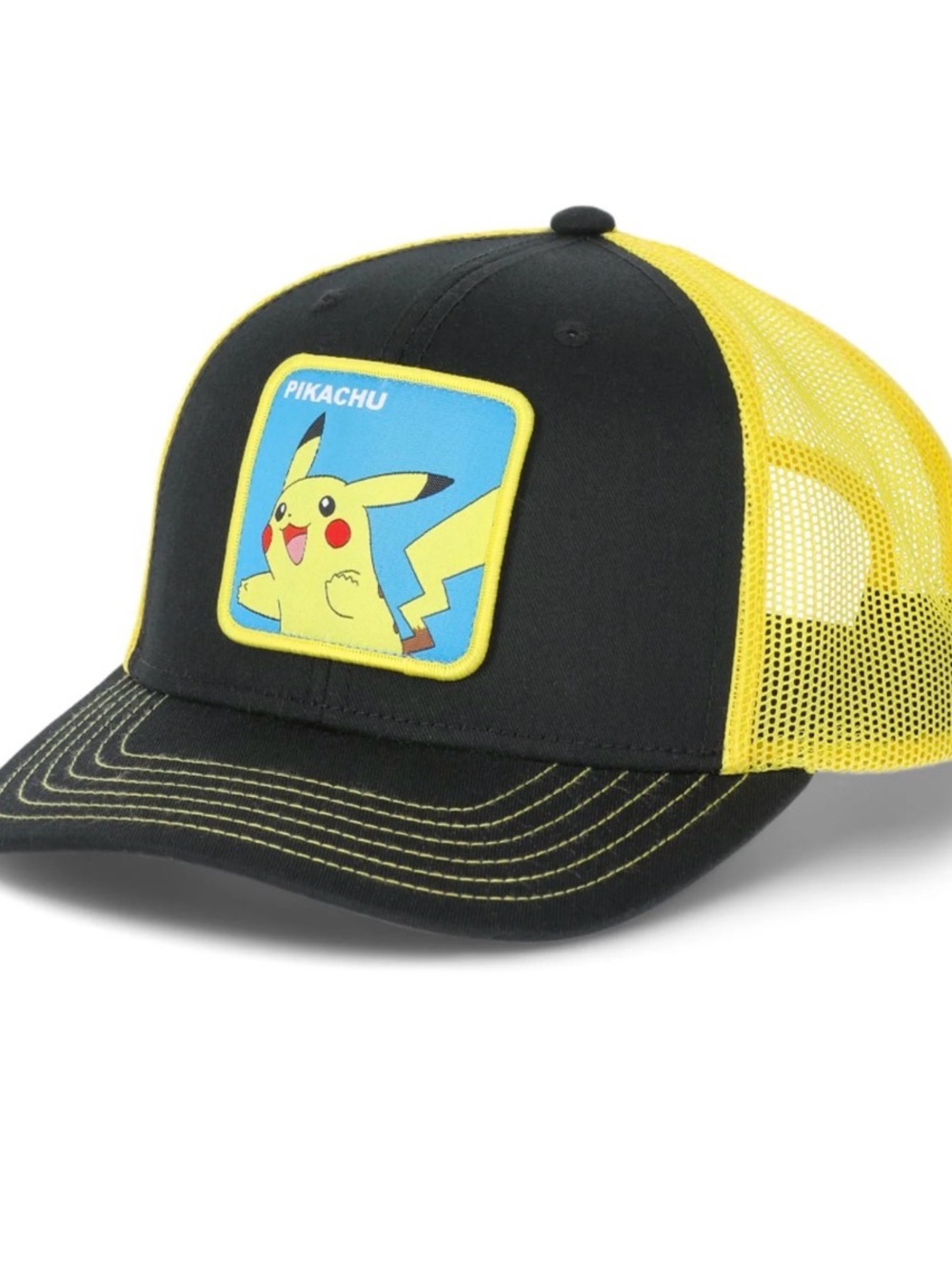 Pokémon Pikachu Hat Black Yellow Trucker Cap Bioworld Adjustable OSFM